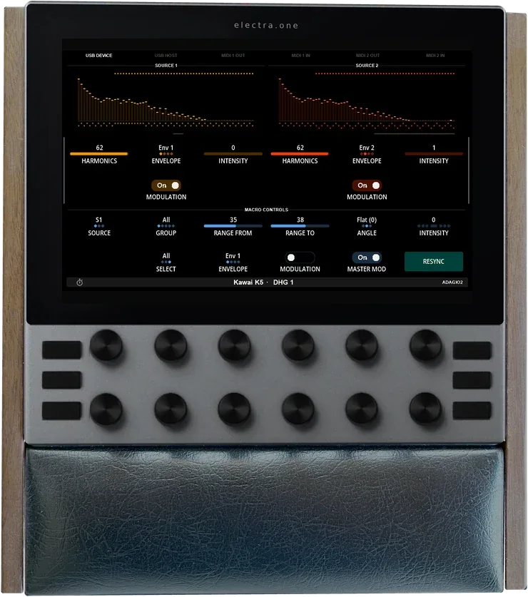 Electra One mk3 with an 8-inch touchscreen and push-button encoders