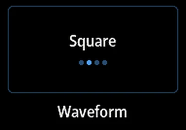 the chosen option framed on its own, with a dot for every choice